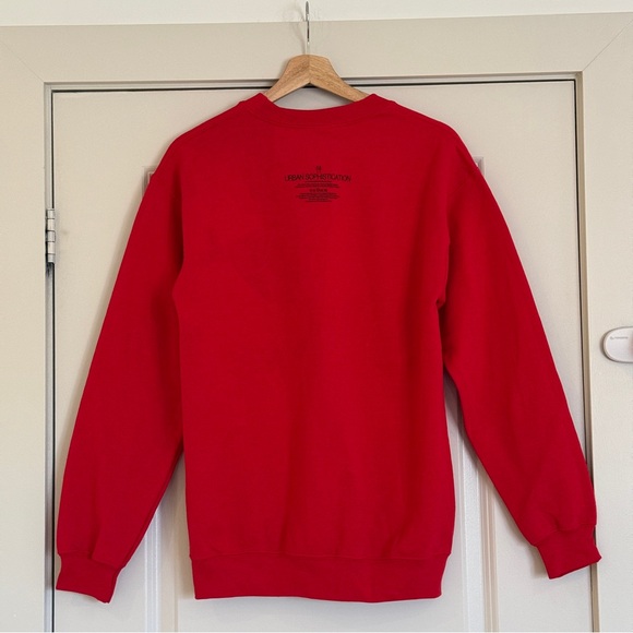 Like New‼️UO Urban Sophistication Future Vintage Crew Neck Sweatshirt, Red, Sz S - Picture 5 of 15